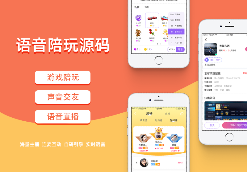 游戏陪玩系统 语音聊天系统商业版源码2.0版 附教程-源码交易网