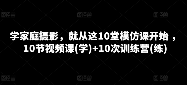 学家庭摄影，就从这10堂模仿课开始 ，10节视频课(学)+10次训练营(练)-源码交易网