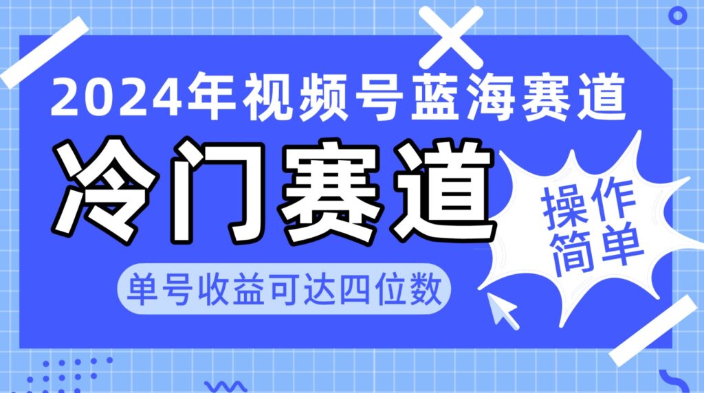 2024视频号冷门蓝海赛道，操作简单 （教程+素材+工具）-源码交易网