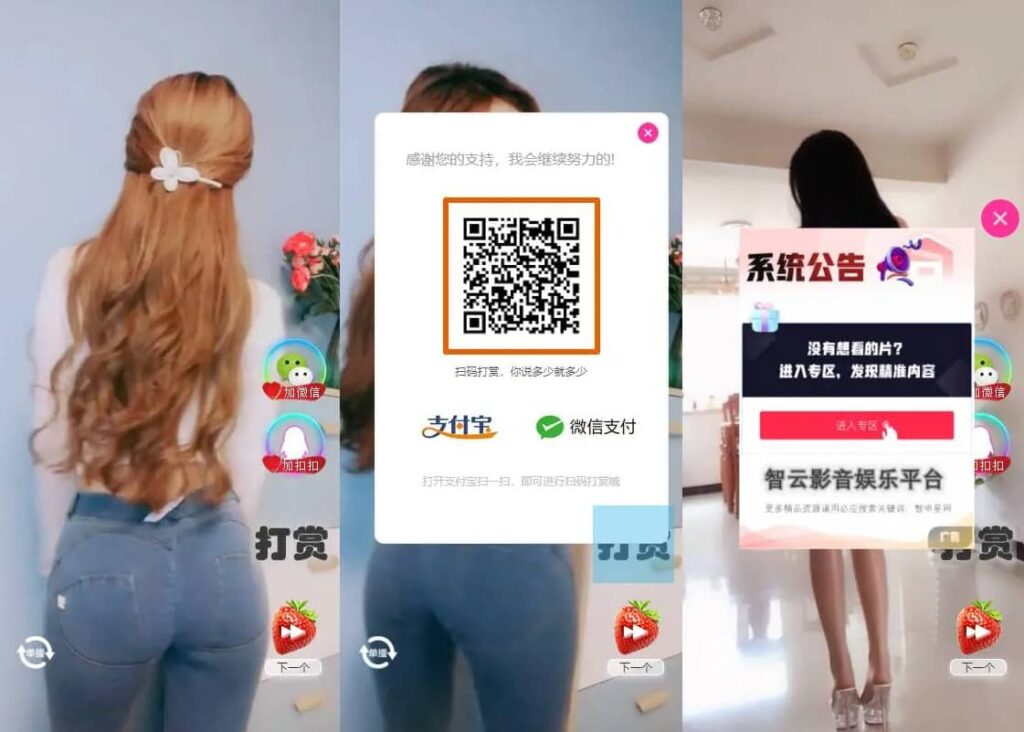 H5随机短视频滑动版带打赏源码，可封装APP软件或嵌入式观看插图
