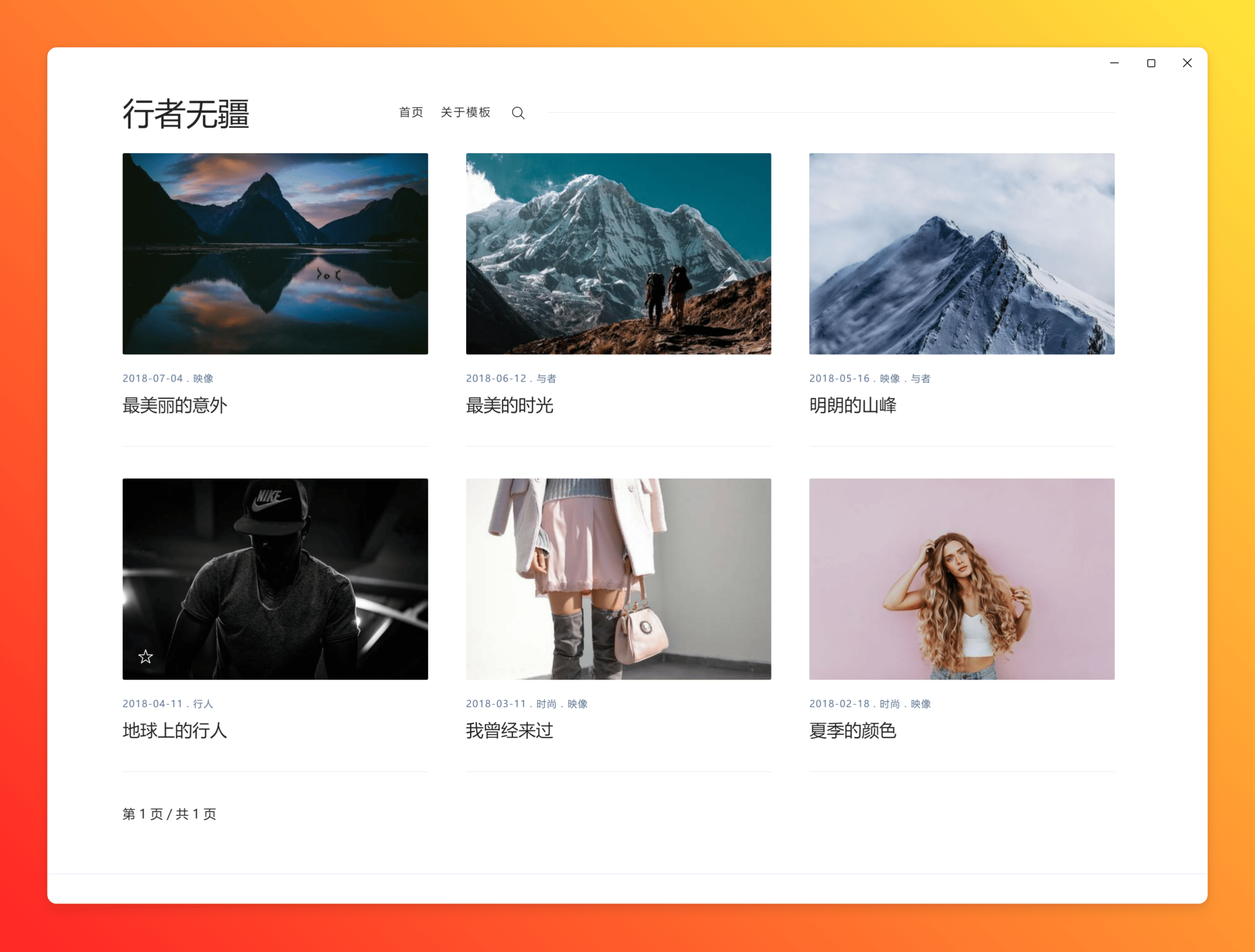 Sinai 大图多图博客模板-源码交易网