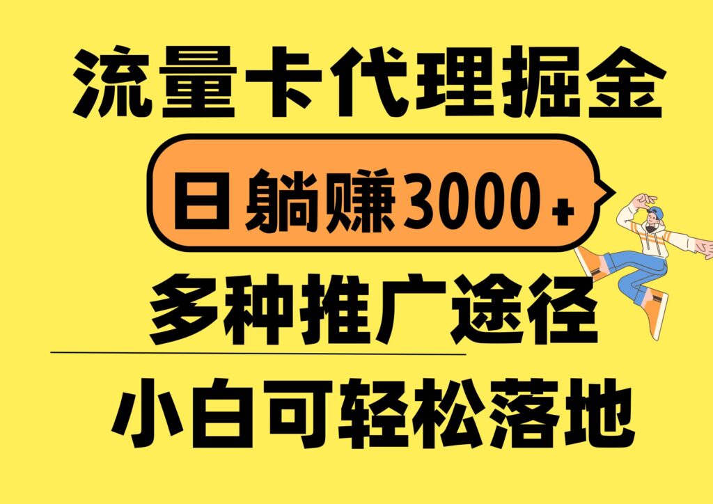 流量卡代理掘金，日躺赚3000+，首码平台变现更暴力，多种推广途径插图