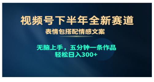 视频号下半年全新赛道，表情包搭配情感文案 无脑上手，五分钟一条作品-源码交易网