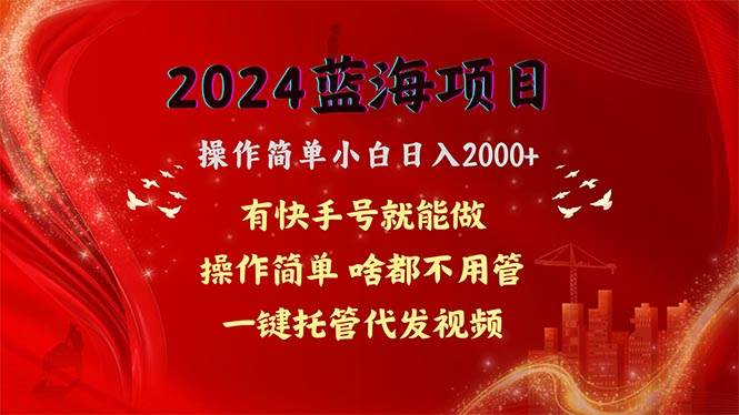 2024蓝海项目，网盘拉新，操作简单小白日入2000+，一键托管代发视频，啥都不用管，有快手号躺赚-源码交易网