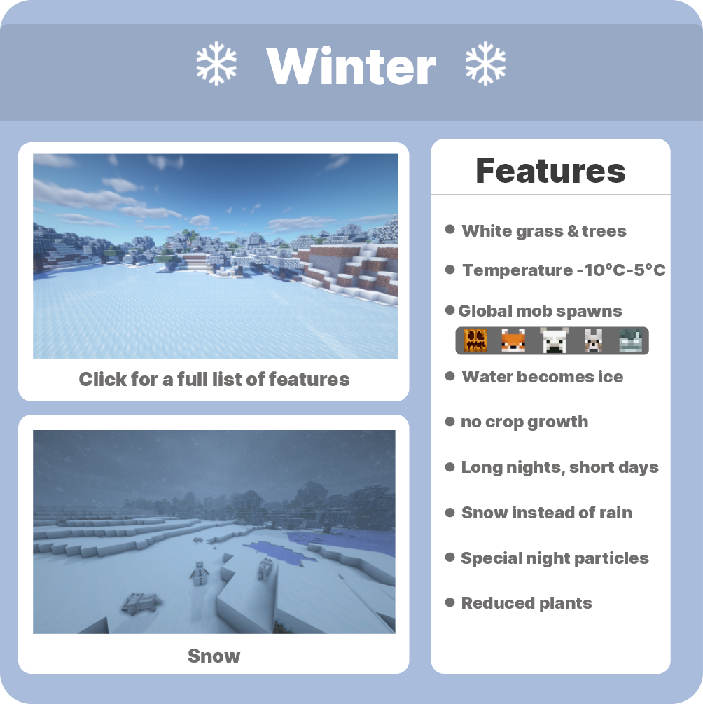 现实季节 |1.16.3-1.20.6 |Minecraft世界中的季节 |有温度和日历!10.9.0插图7 现实季节 |1.16.3-1.20.6 |Minecraft世界中的季节 |有温度和日历!10.9.0插图7