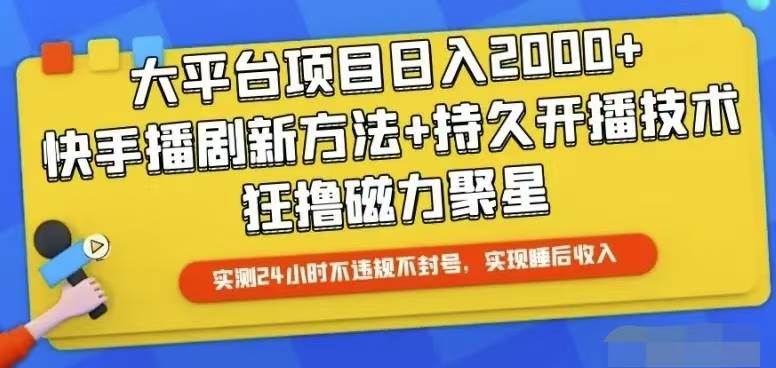 快手24小时无人直播，真正实现睡后收益-源码交易网