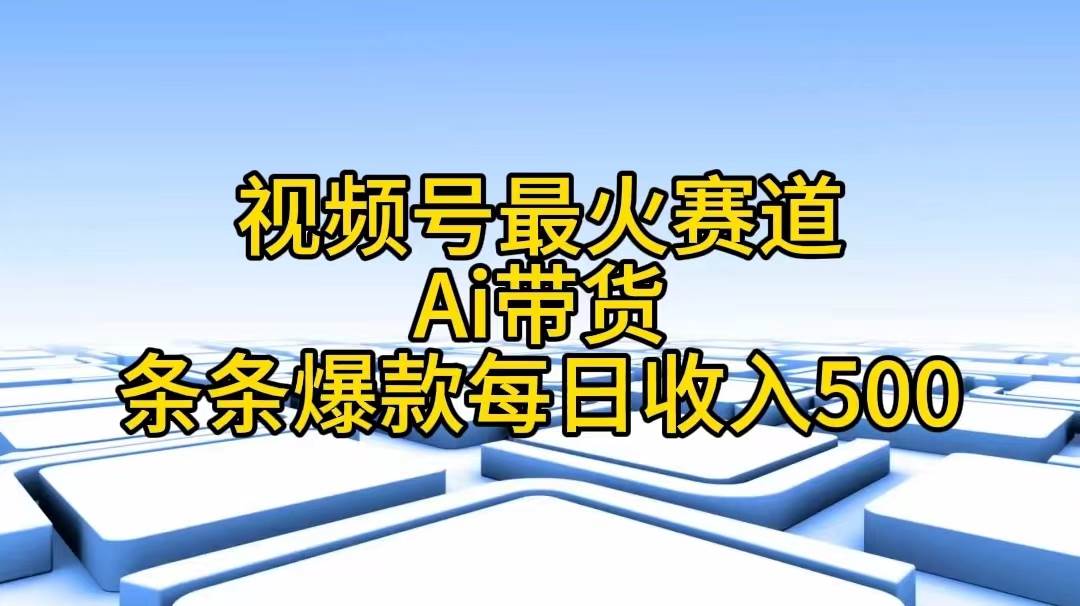视频号最火赛道——Ai带货条条爆款每日收入500-源码交易网