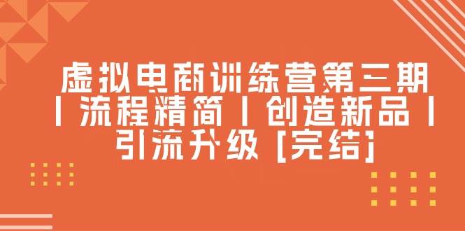 虚拟电商训练营第三期丨流程精简丨创造新品丨引流升级 [完结]-源码交易网