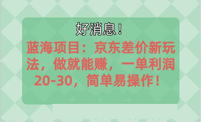 越早知道越能赚到钱的蓝海项目：京东大平台操作，做就能赚，一单利润20-30，简单易操作！-源码交易网
