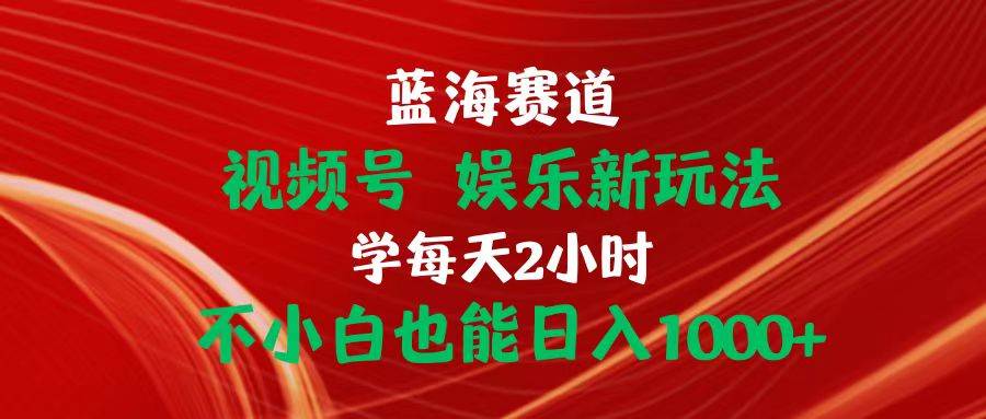 蓝海赛道视频号 娱乐新玩法每天2小时小白也能日入1000+-源码交易网