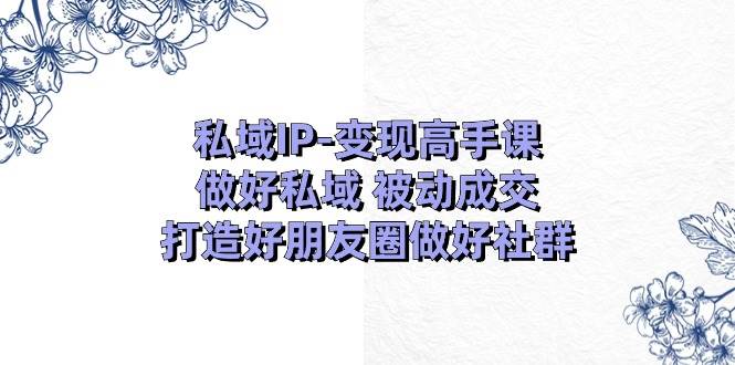 私域IP-变现高手课：做好私域 被动成交，打造好朋友圈做好社群（18节）-源码交易网