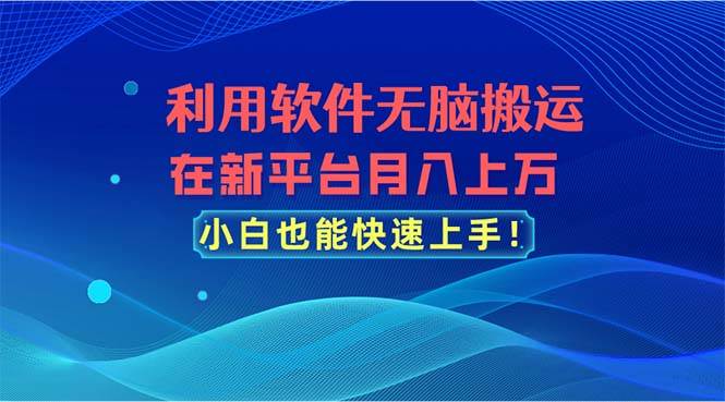 利用软件无脑搬运,在新平台月入上万,小白也能快速上手-源码交易网
