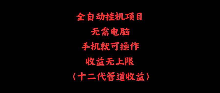 全自动挂机项目，无需电脑，手机就可操作，收益无上限-源码交易网