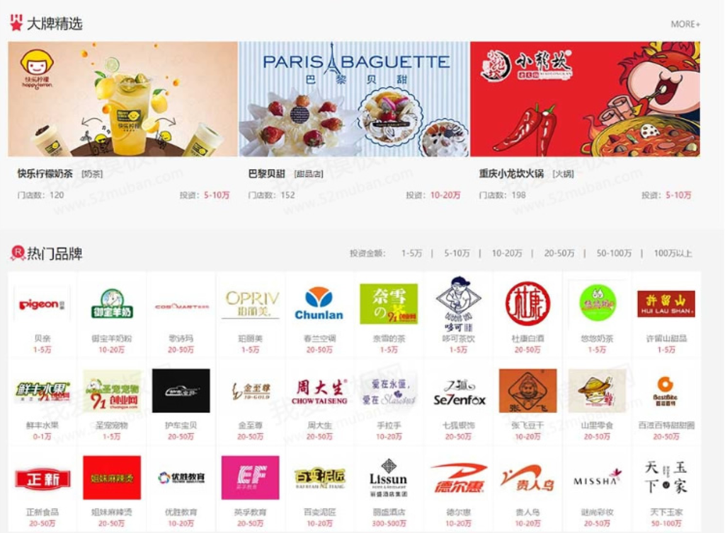 仿《91创业网》网站源码 招商加盟致富商机网站模版 品牌连锁店网站源码 帝国cms+采集插图1