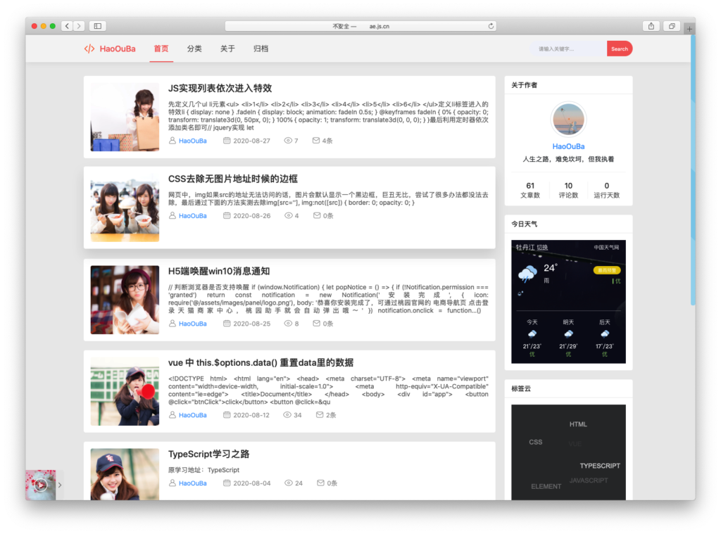 Joe 简约两栏模板插图