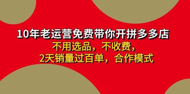拼多多-合作开店日入4000+两天销量过百单，无学费、老运营教操作-源码交易网