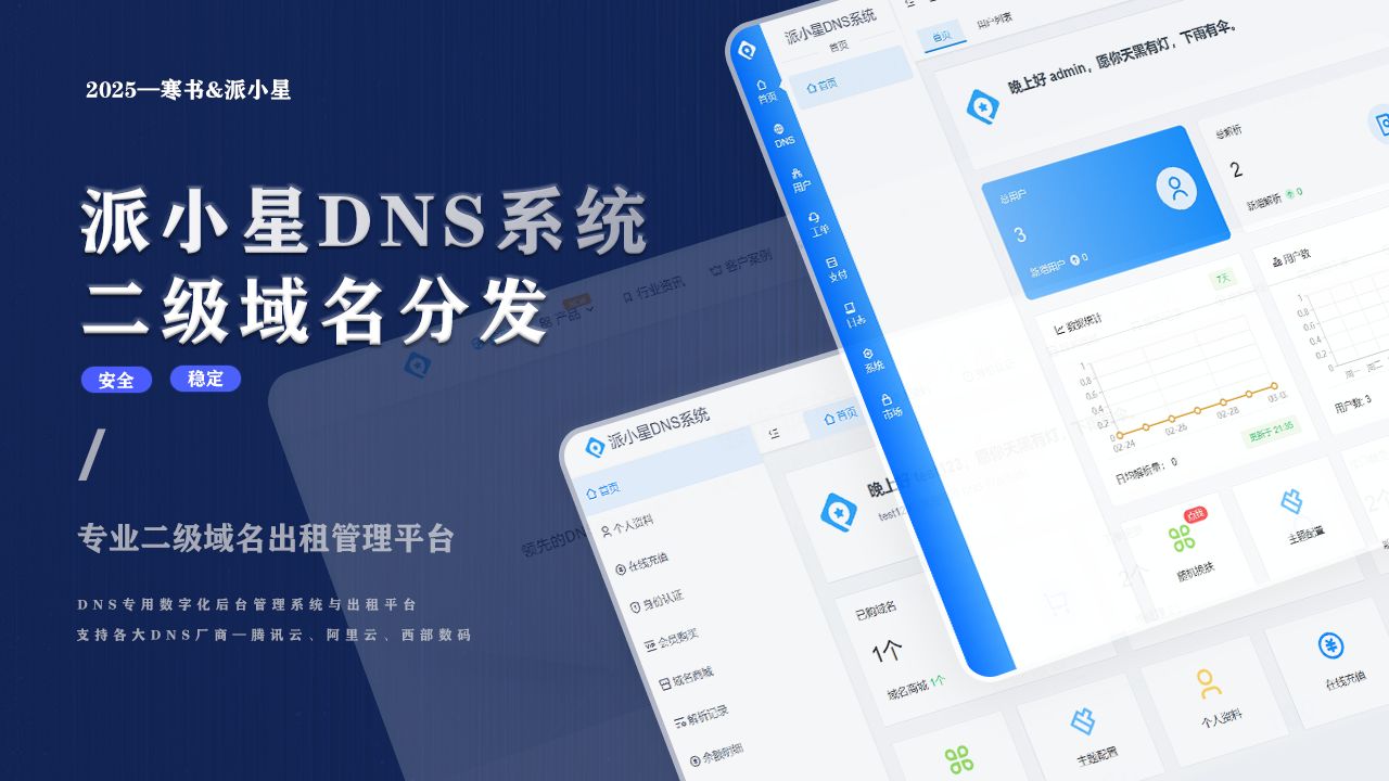 派小星DNS系统二级分发源码+搭建教程插图
