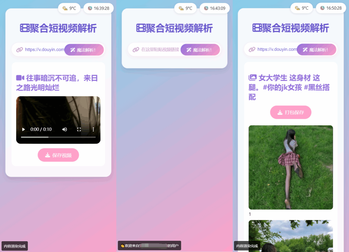 全新二次元聚合短视频解析去水印系统/双端自适应-源码交易网