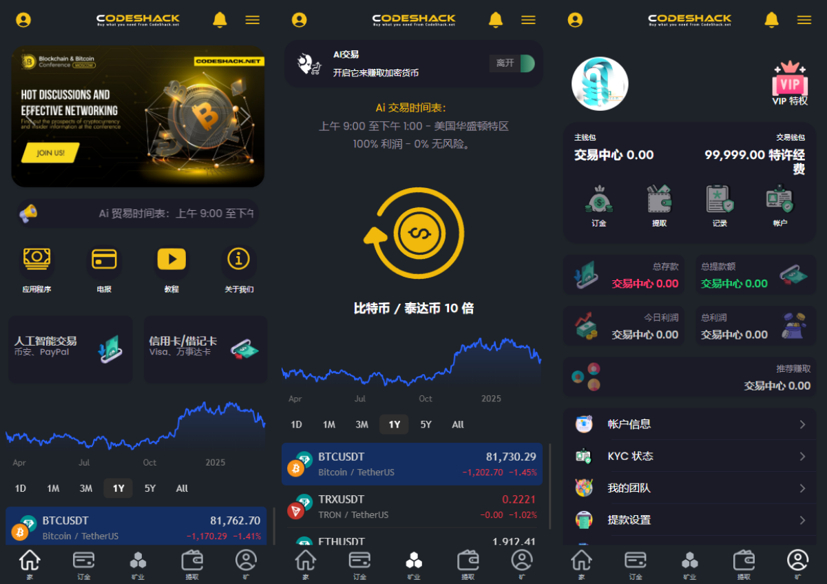 AI量化交易投资源码 海外版区块链理财交易所源码-源码交易网